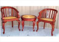 
Комплект маса и стол от ратан и махагон